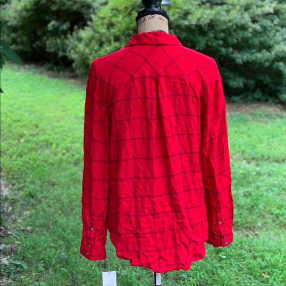 a.n.d eawy red and black button down long sleeve shirt size L - Picture 4 of 10